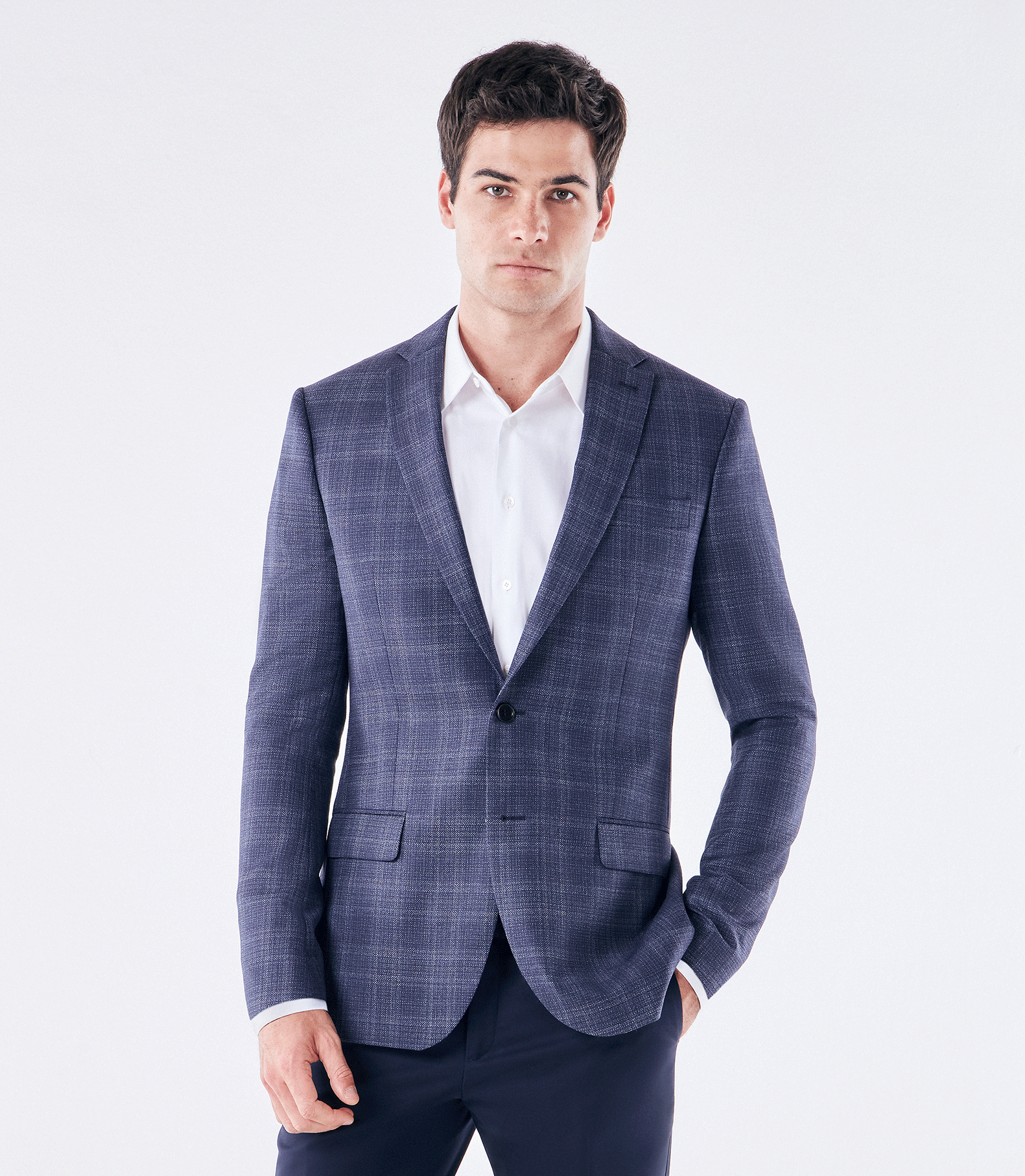 Blazer Alfaiataria Xadrez Super 130s Azul