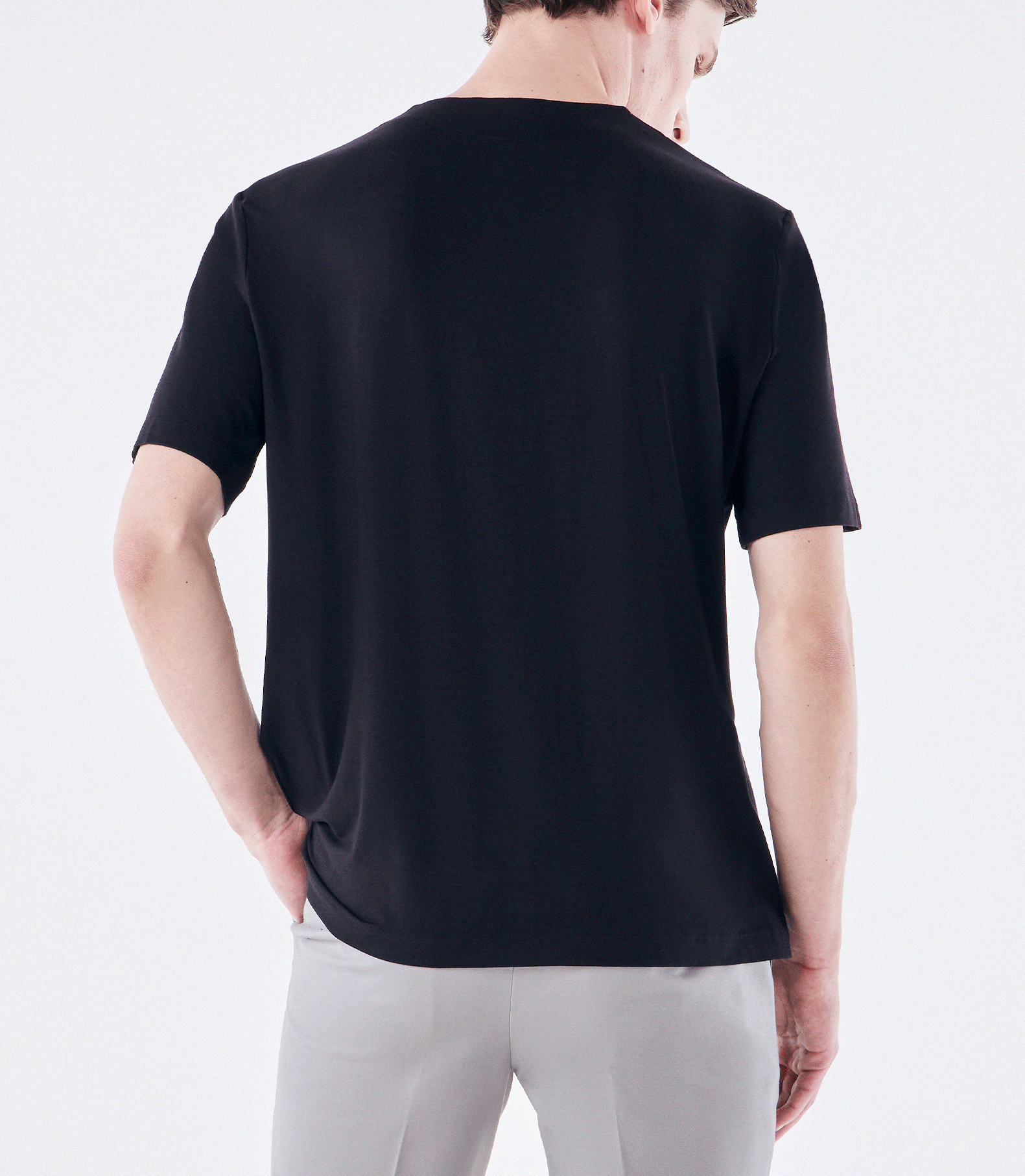 Camiseta Homemeeting Gola Botão Preto