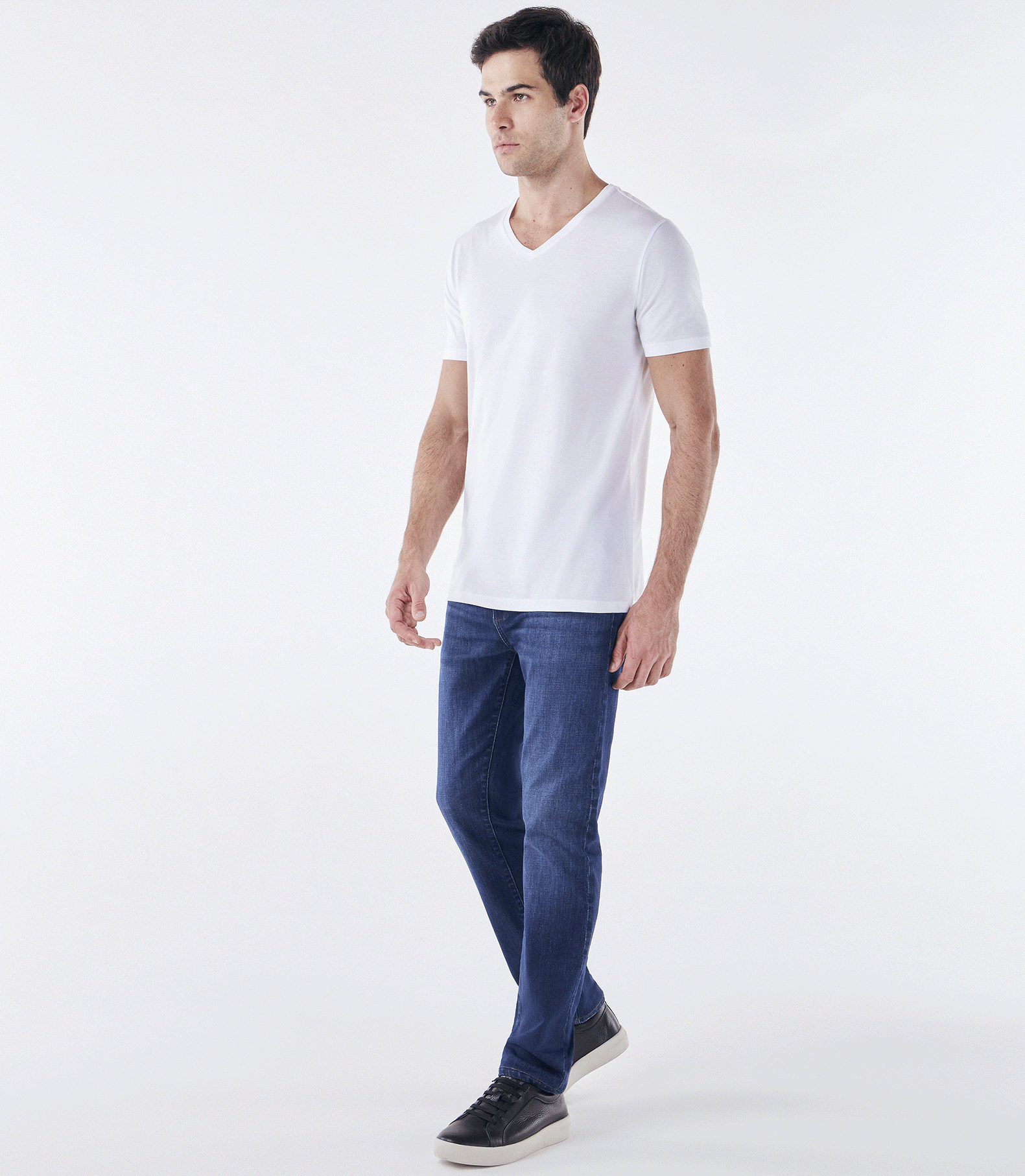 Camiseta Básica Supima Gola V Branco