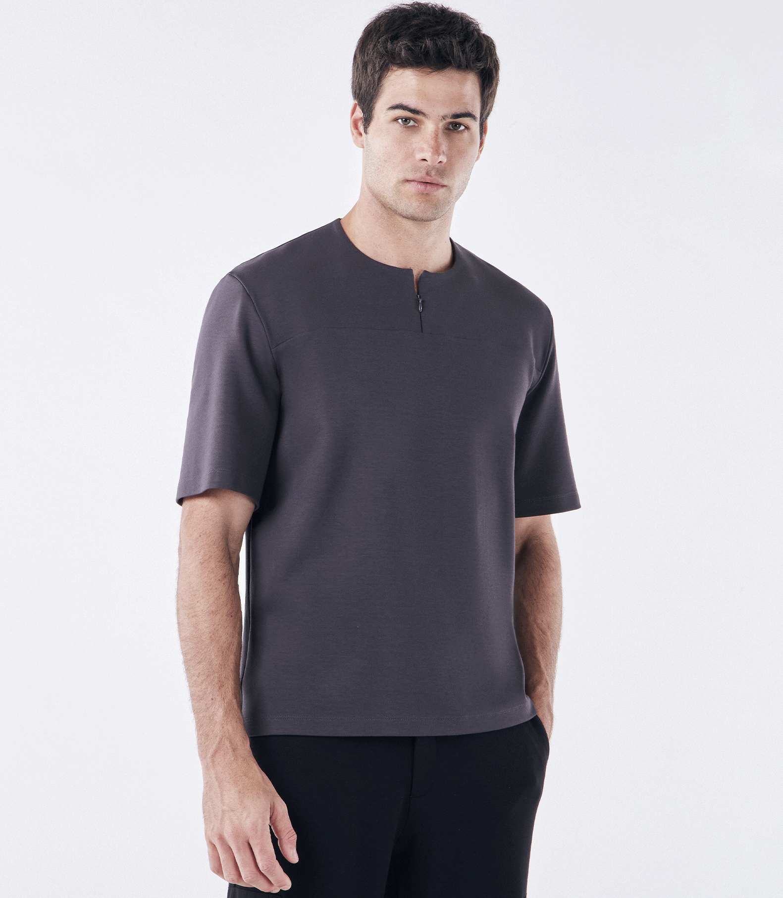 Camiseta Zíper Homemeeting Cinza