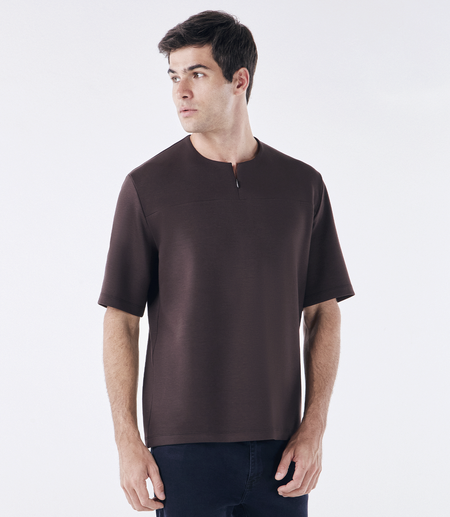Camiseta Zíper Homemeeting Marrom