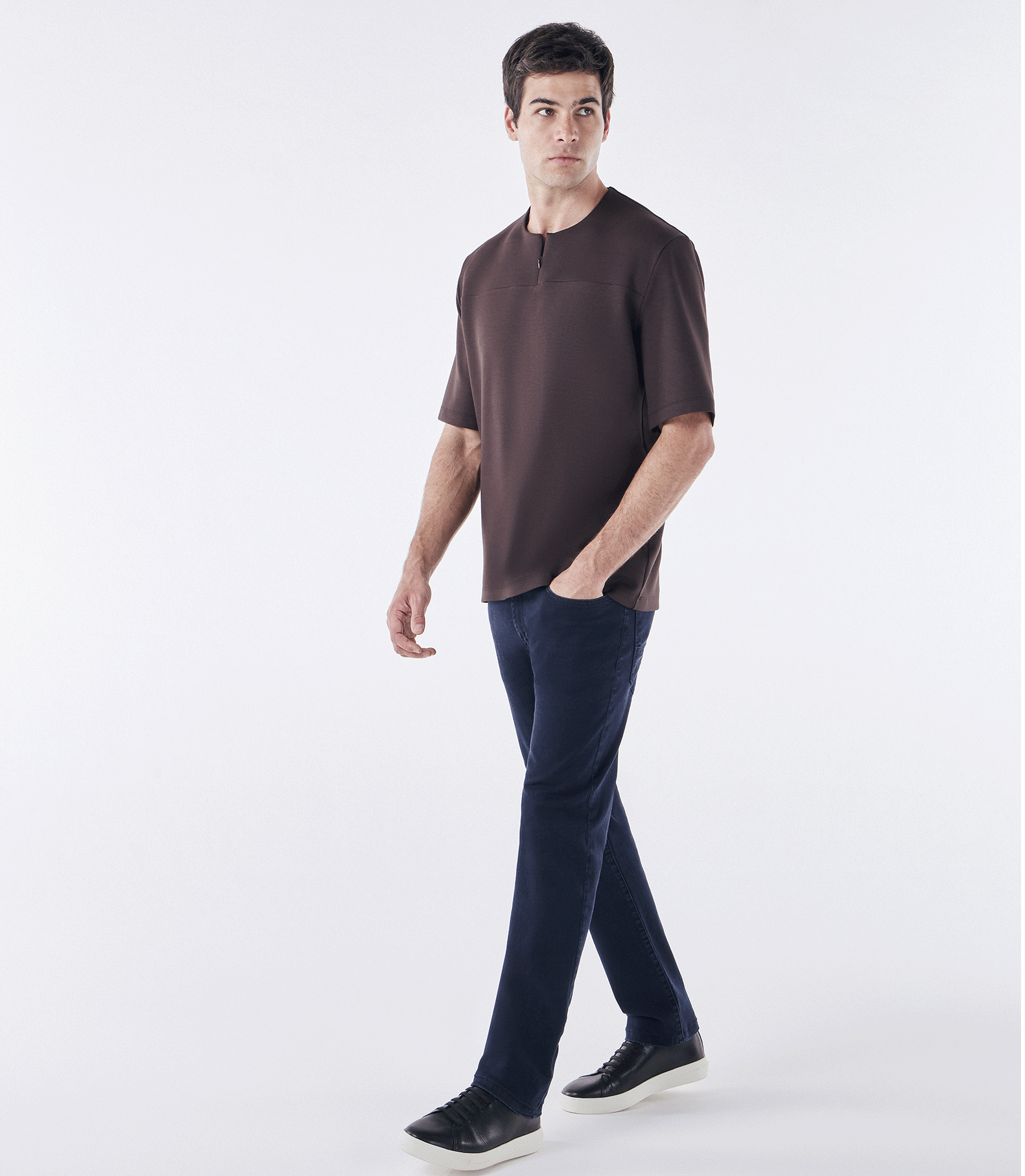 Camiseta Zíper Homemeeting Marrom