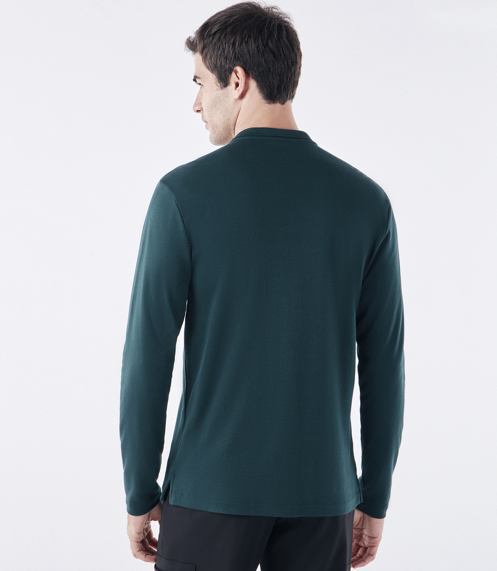 Polo Pima Zíper Manga Longa Verde