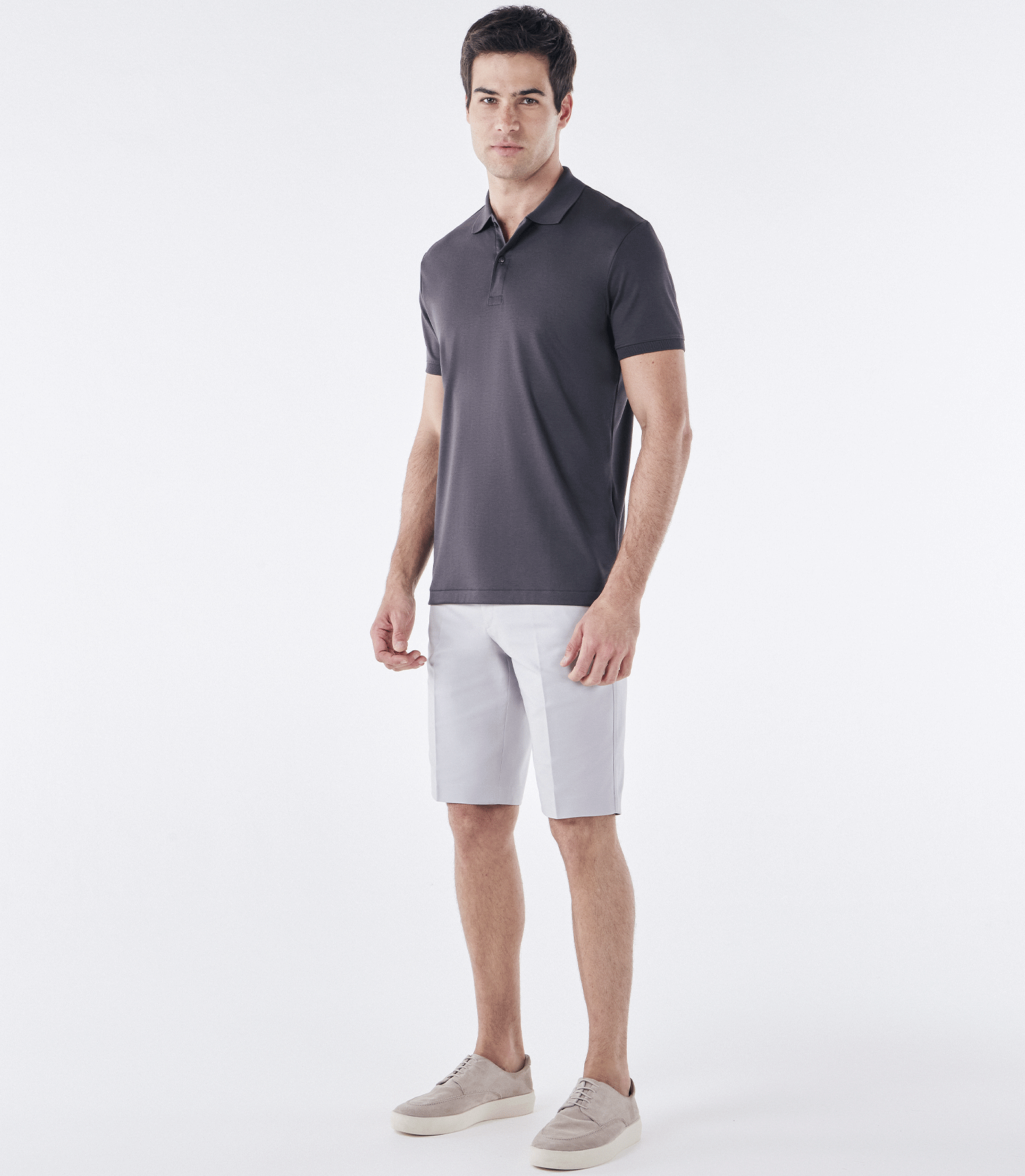 Polo Pima Clássica Cinza