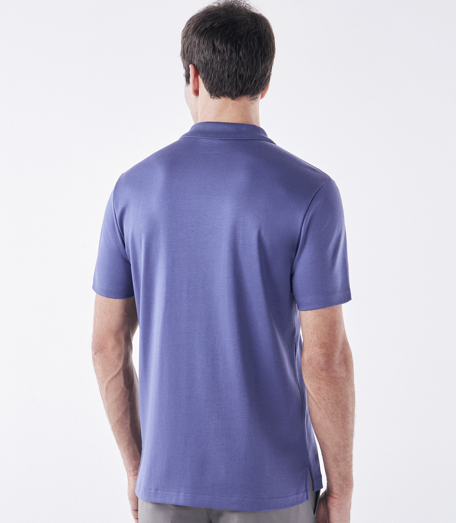 Polo Pima Decote Reto Azul