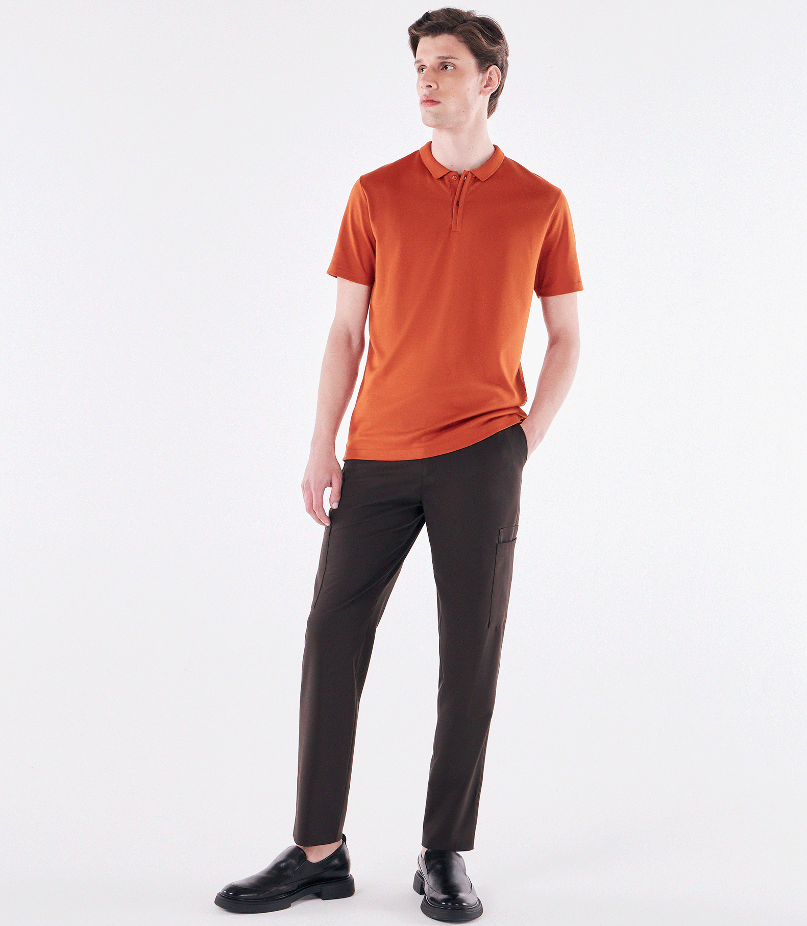 Polo Pima Meia Vista Interloque Laranja