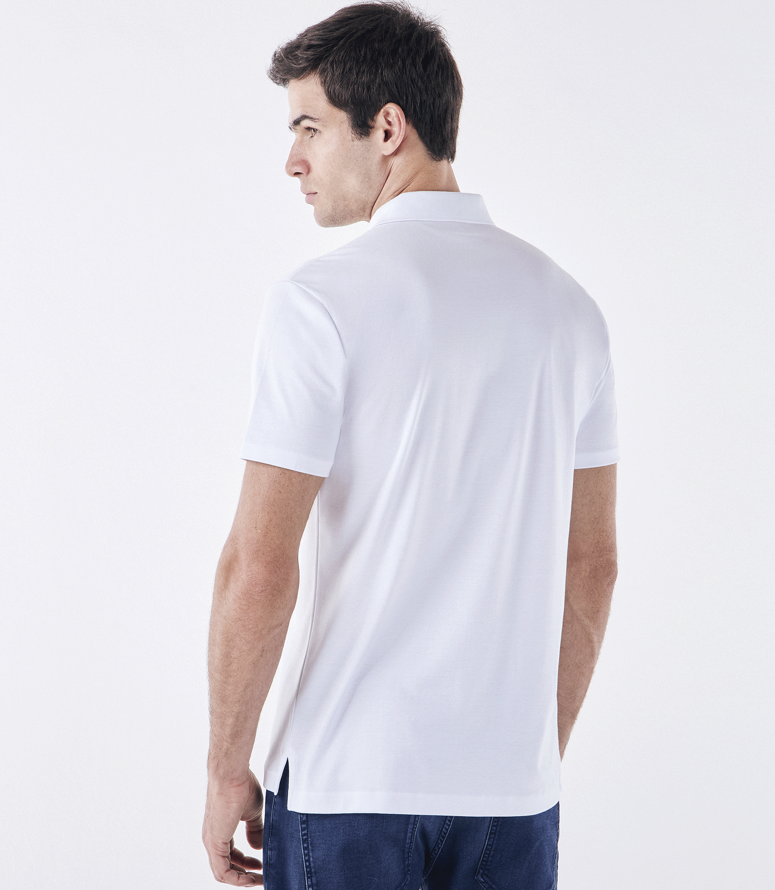 Polo Interloque Fio 140 3 Botões Branco