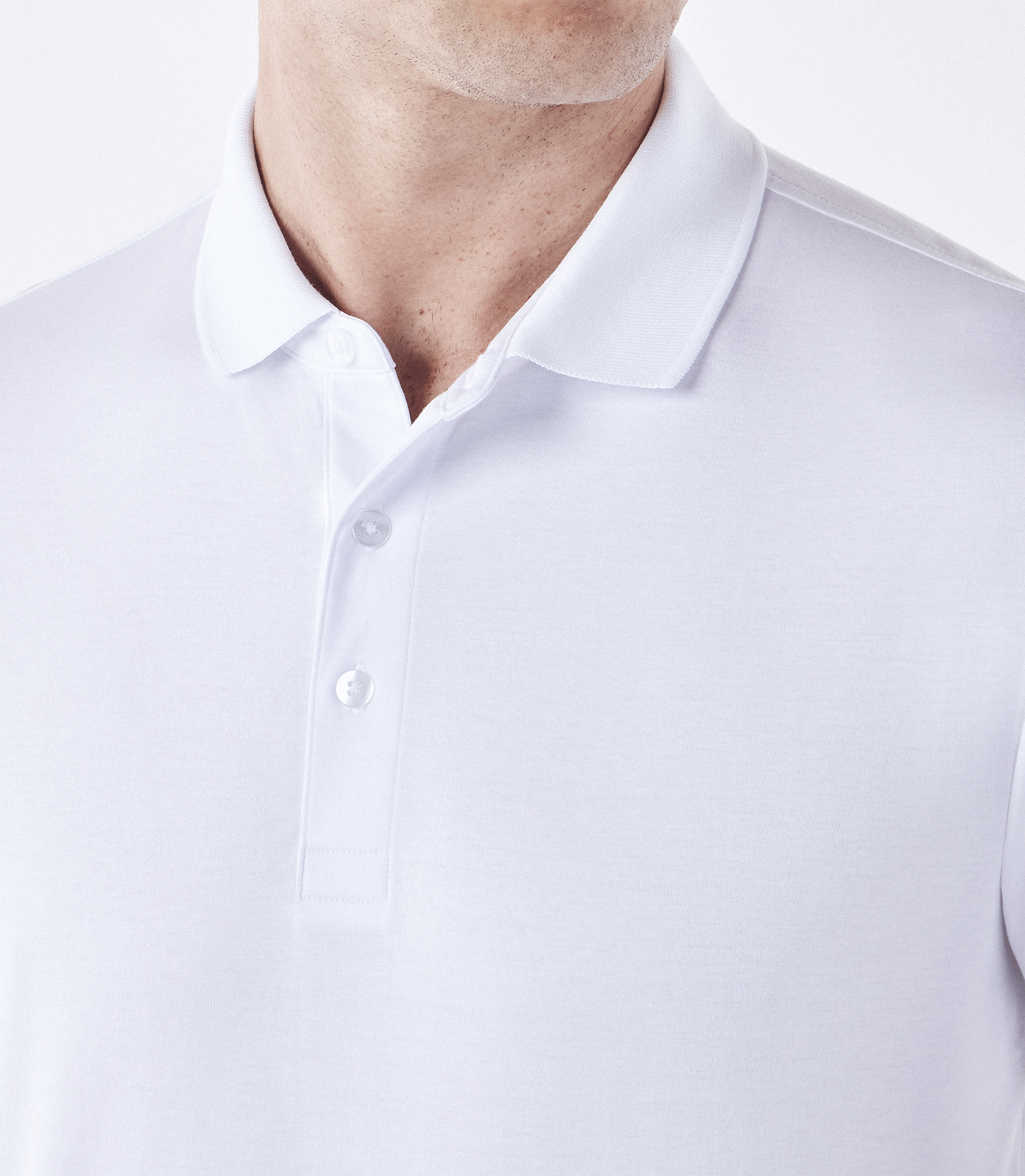 Polo Interloque Fio 140 3 Botões Branco