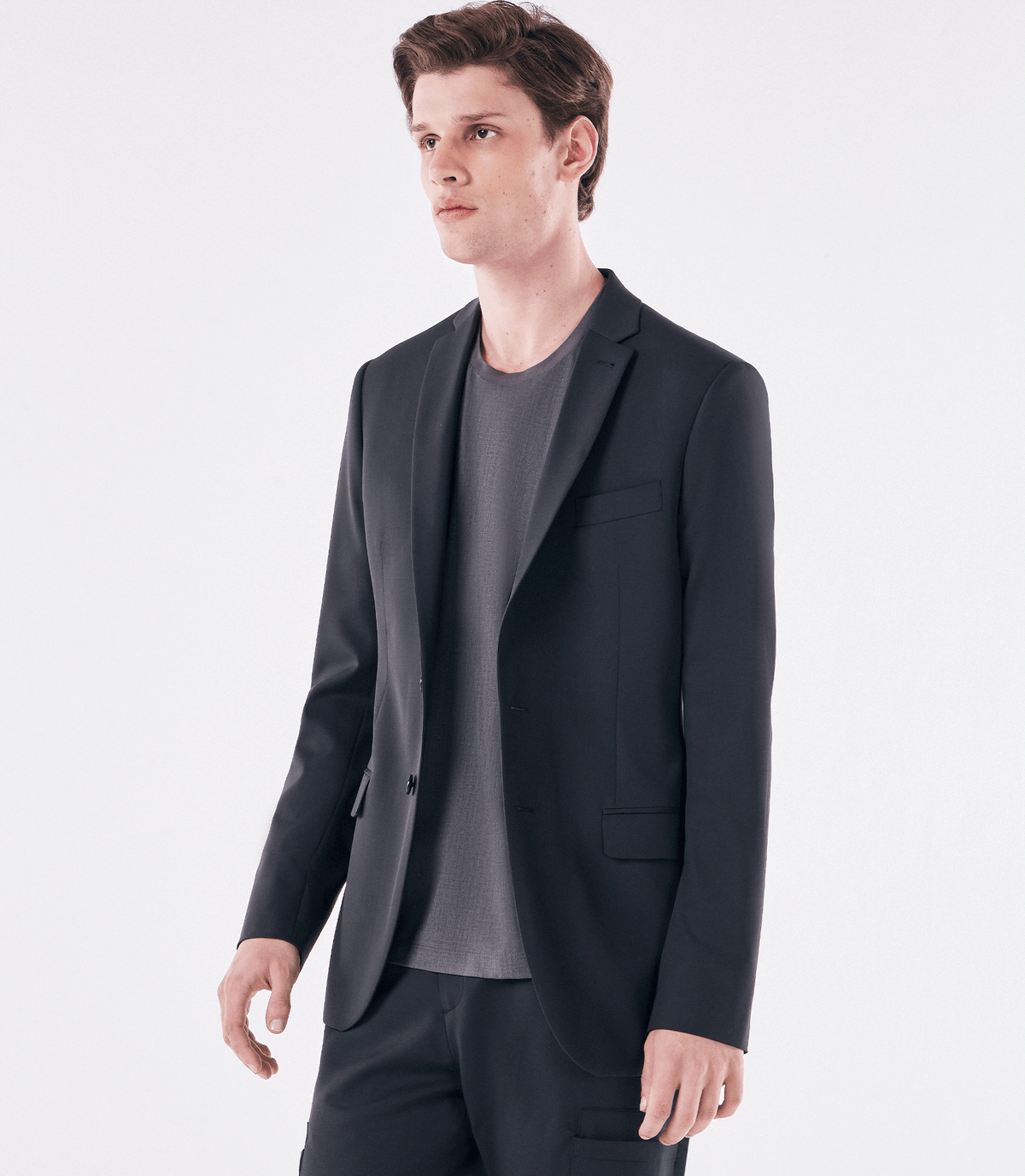 Blazer Alfaiataria Liso Super 120s Cinza