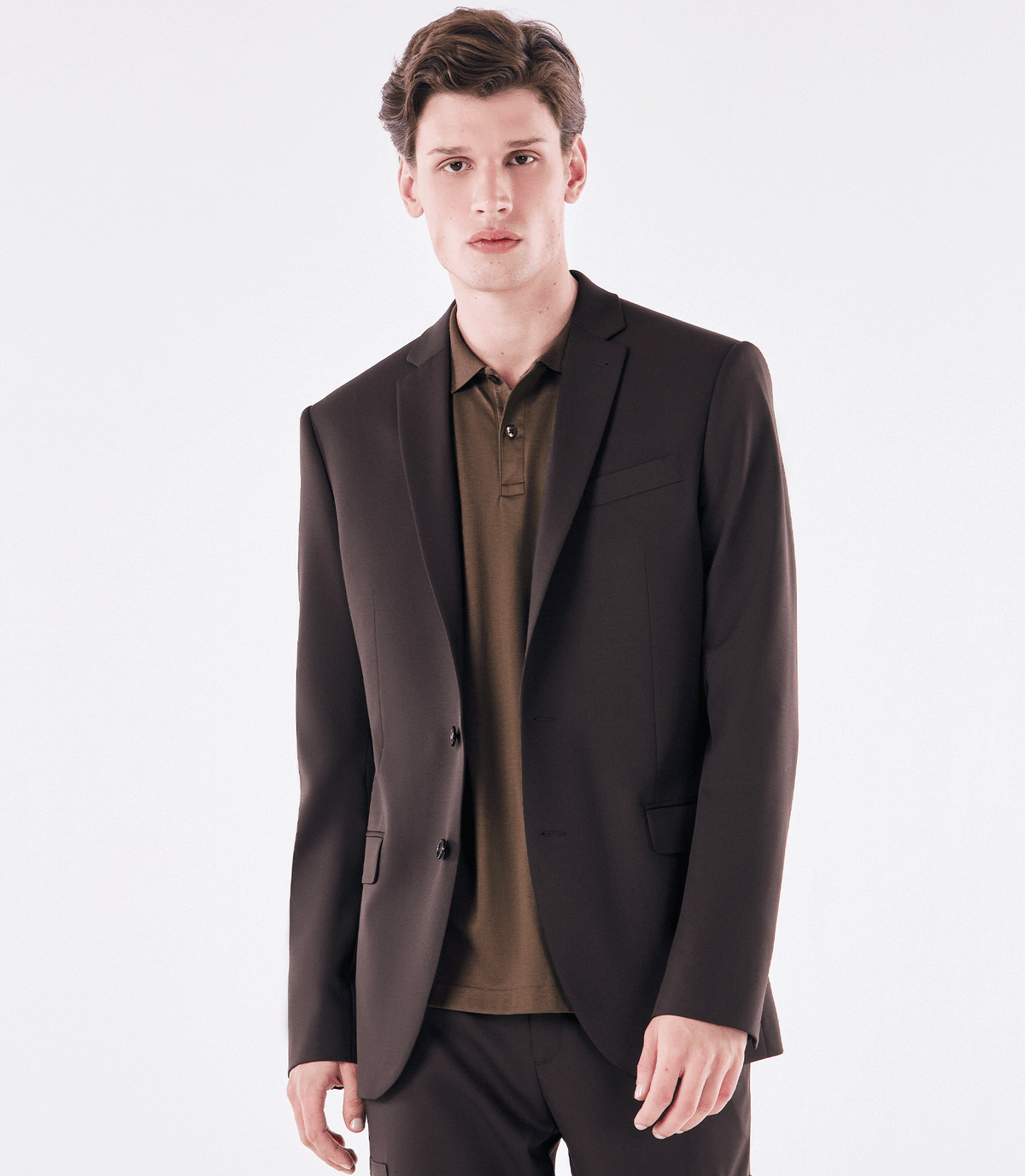Blazer Alfaiataria Liso Super 120s Marrom