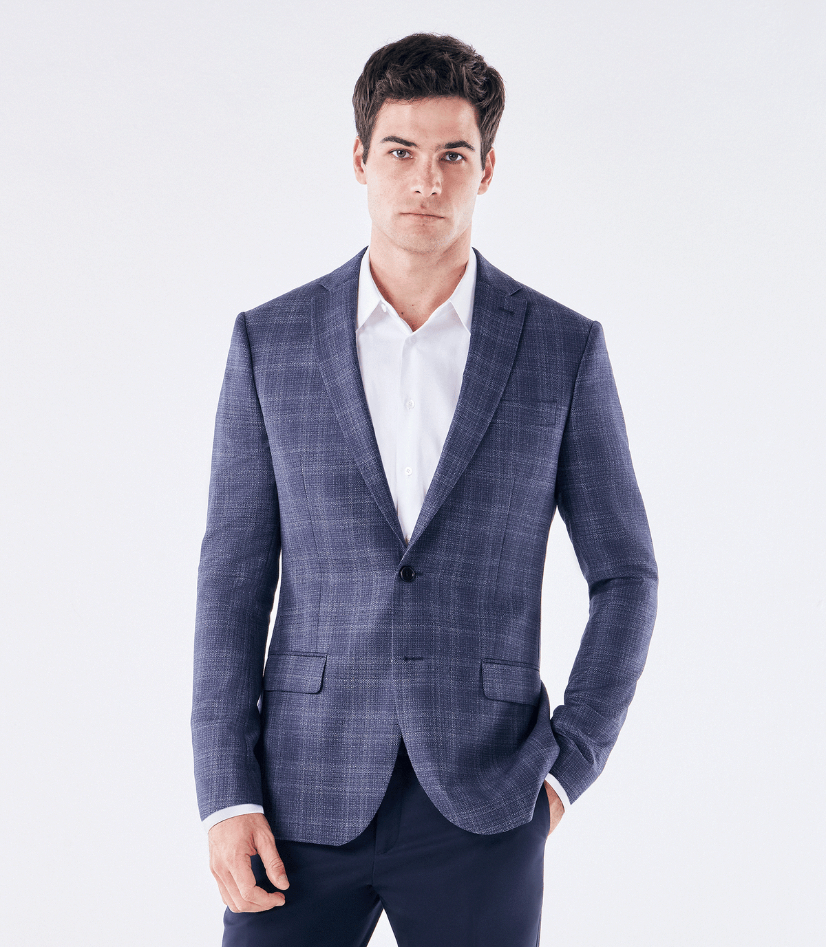 Blazer Alfaiataria Xadrez Super 130s Azul