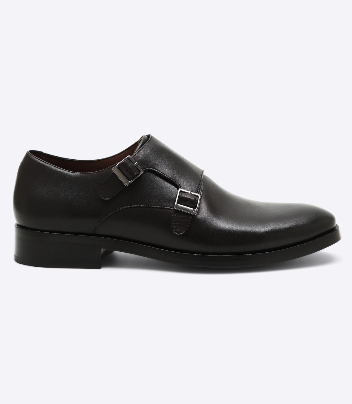 Sapato Social Monk Strap Sola Couro Preto