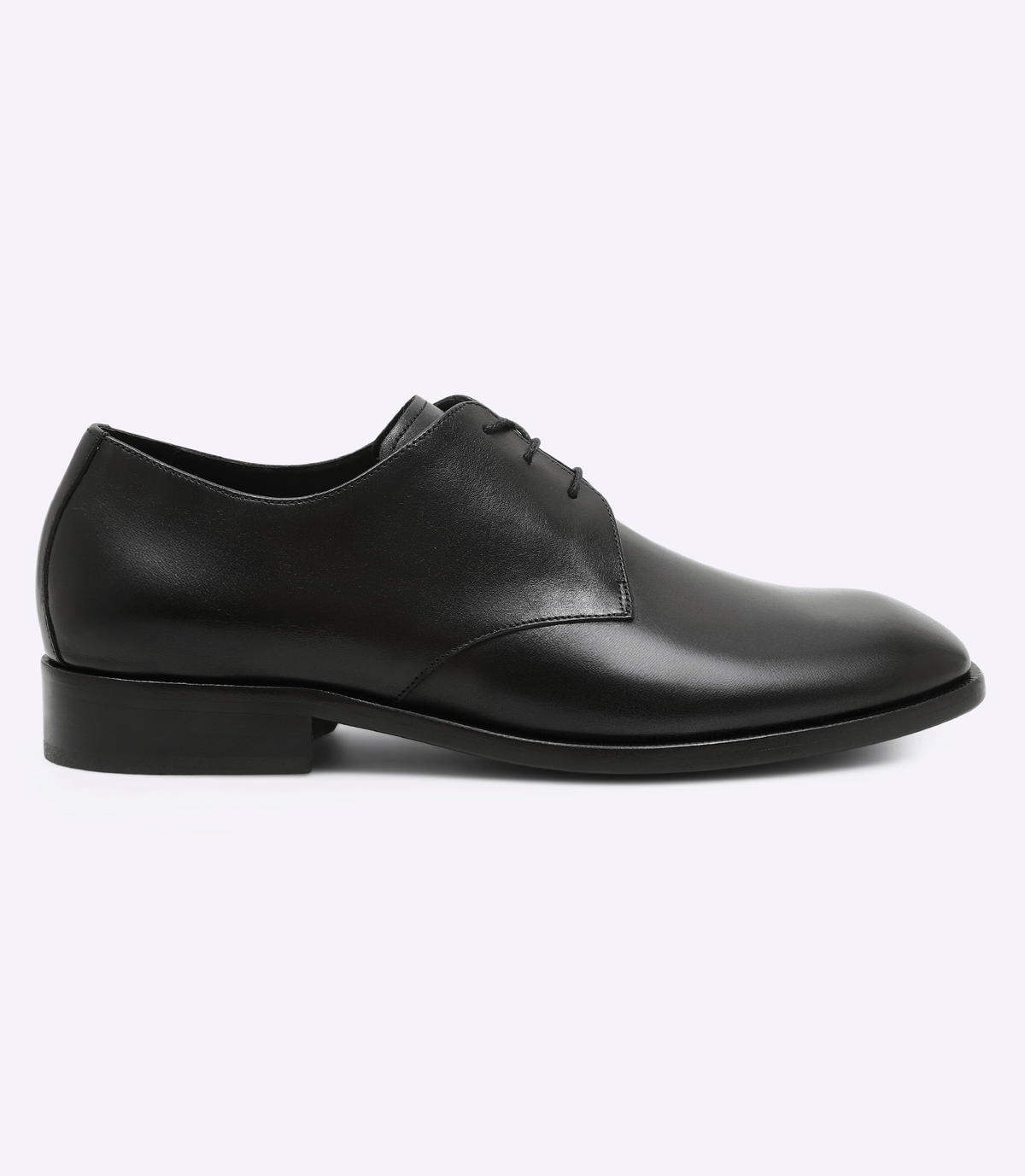 Sapato Social Liso Sola Couro Quadrada Preto
