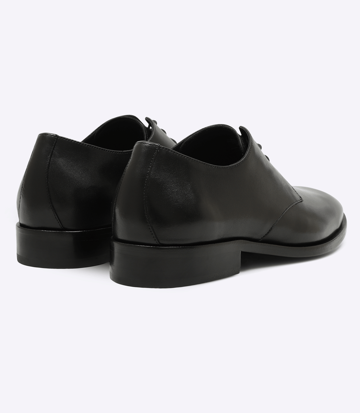 Sapato Social Liso Sola Couro Quadrada Preto