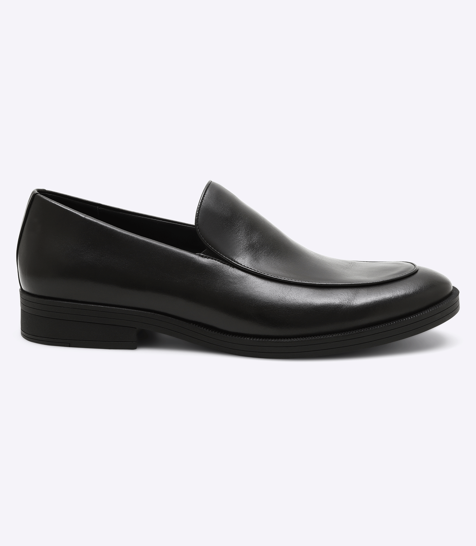 Mocassim Liso Sola Borracha Preto