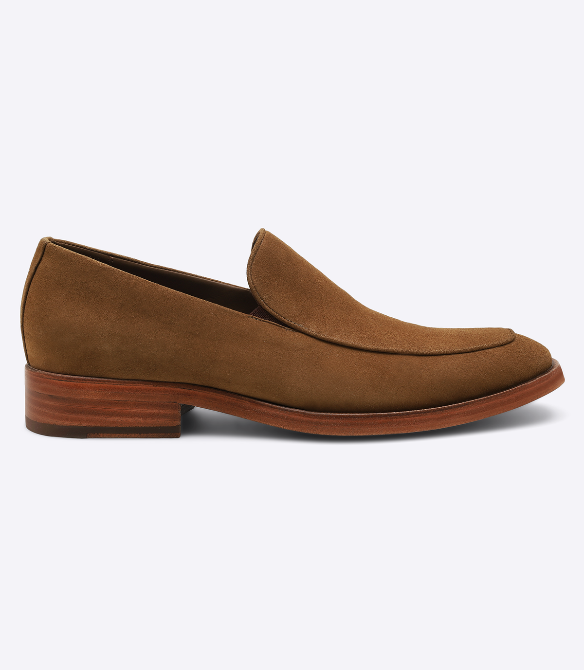 Mocassim Camurça Liso Sola Couro Marrom