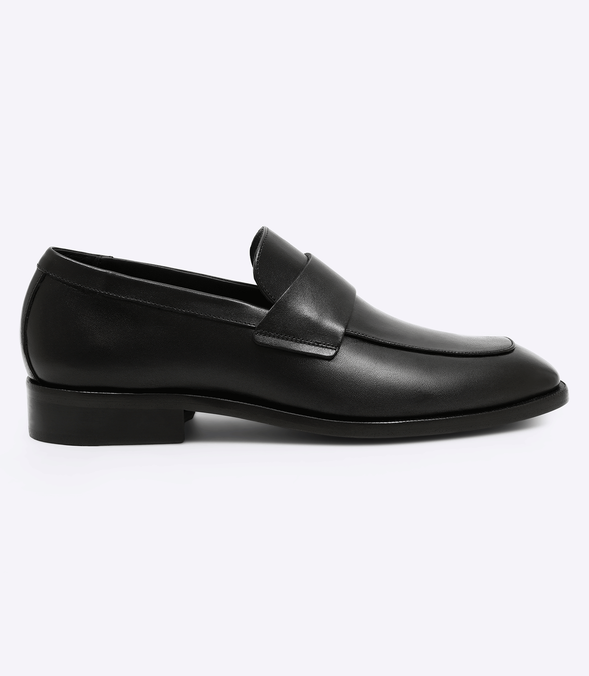 Mocassim Gravata Lisa Sola Quadrada Preto