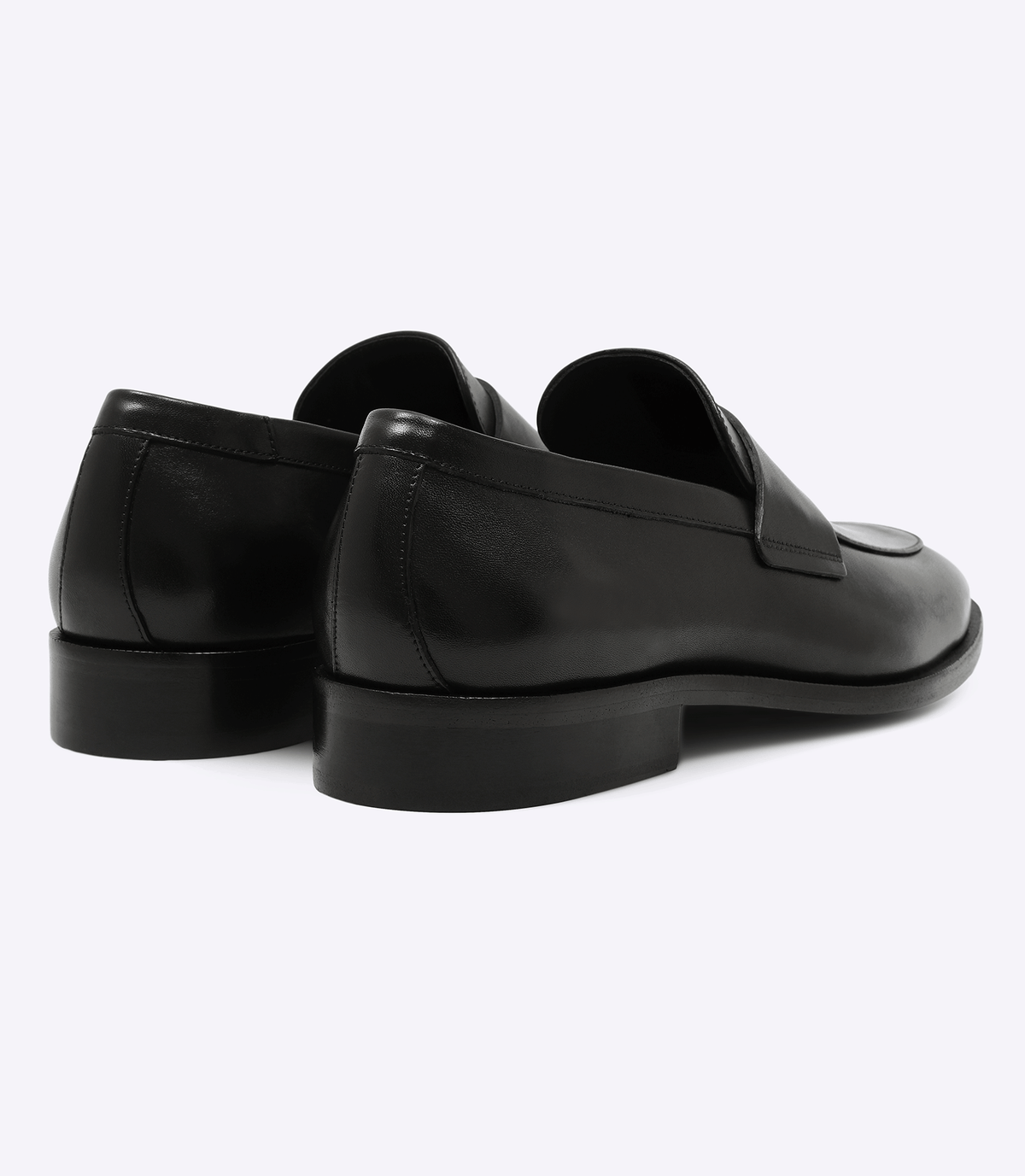 Mocassim Gravata Lisa Sola Quadrada Preto