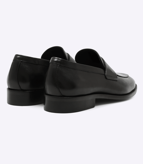 Mocassim Gravata Lisa Sola Quadrada Preto