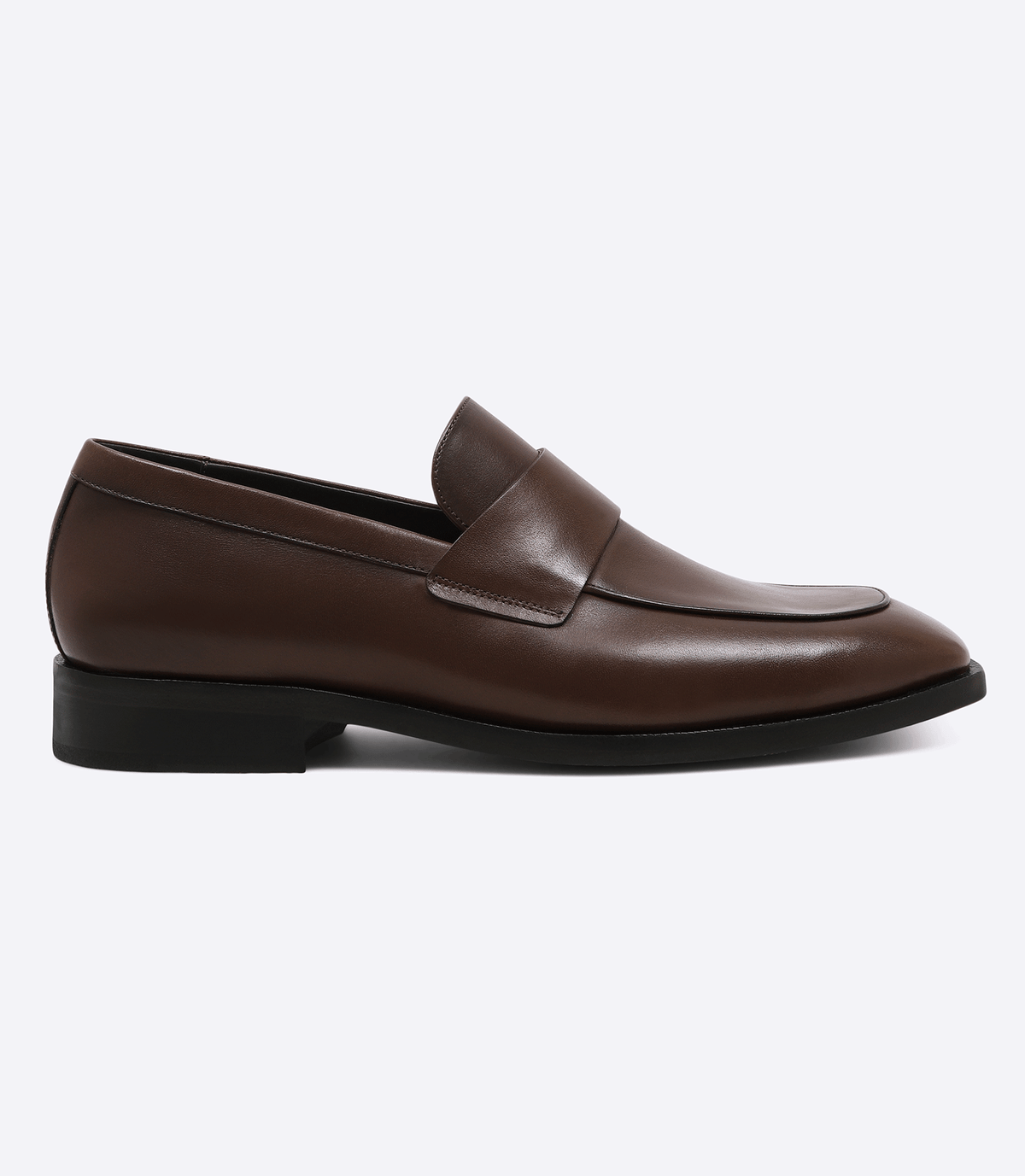 Mocassim Gravata Lisa Sola Quadrada Marrom