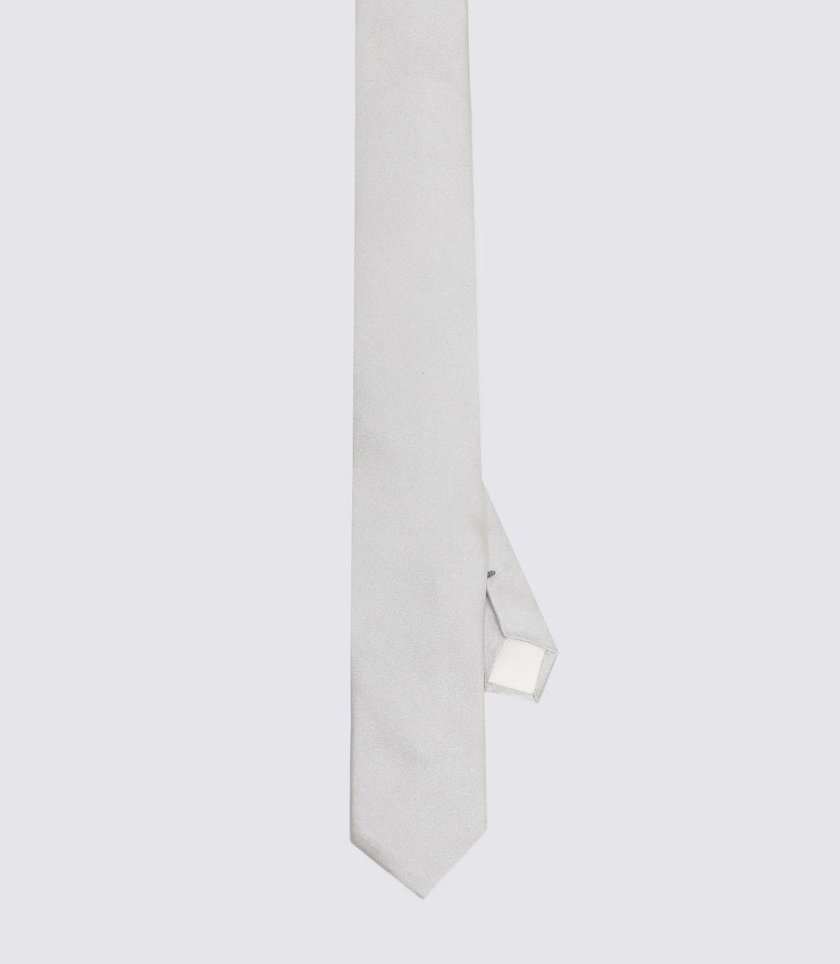 Gravata Cetim de Seda Prata