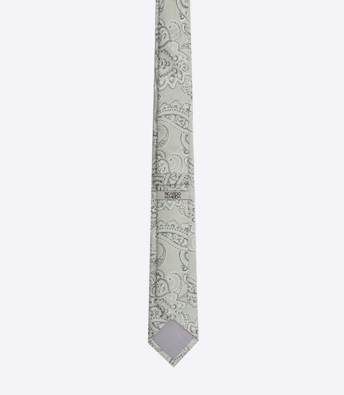Gravata Jacquard Paisley Seda Verde
