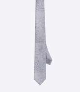 Gravata Jacquard Paisley Seda Azul