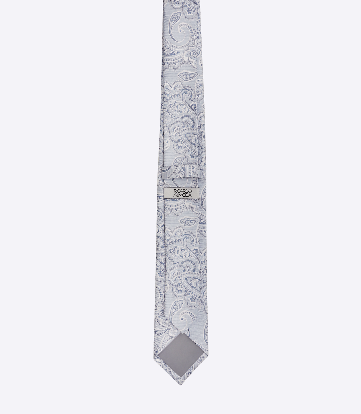 Gravata Jacquard Paisley Seda Azul