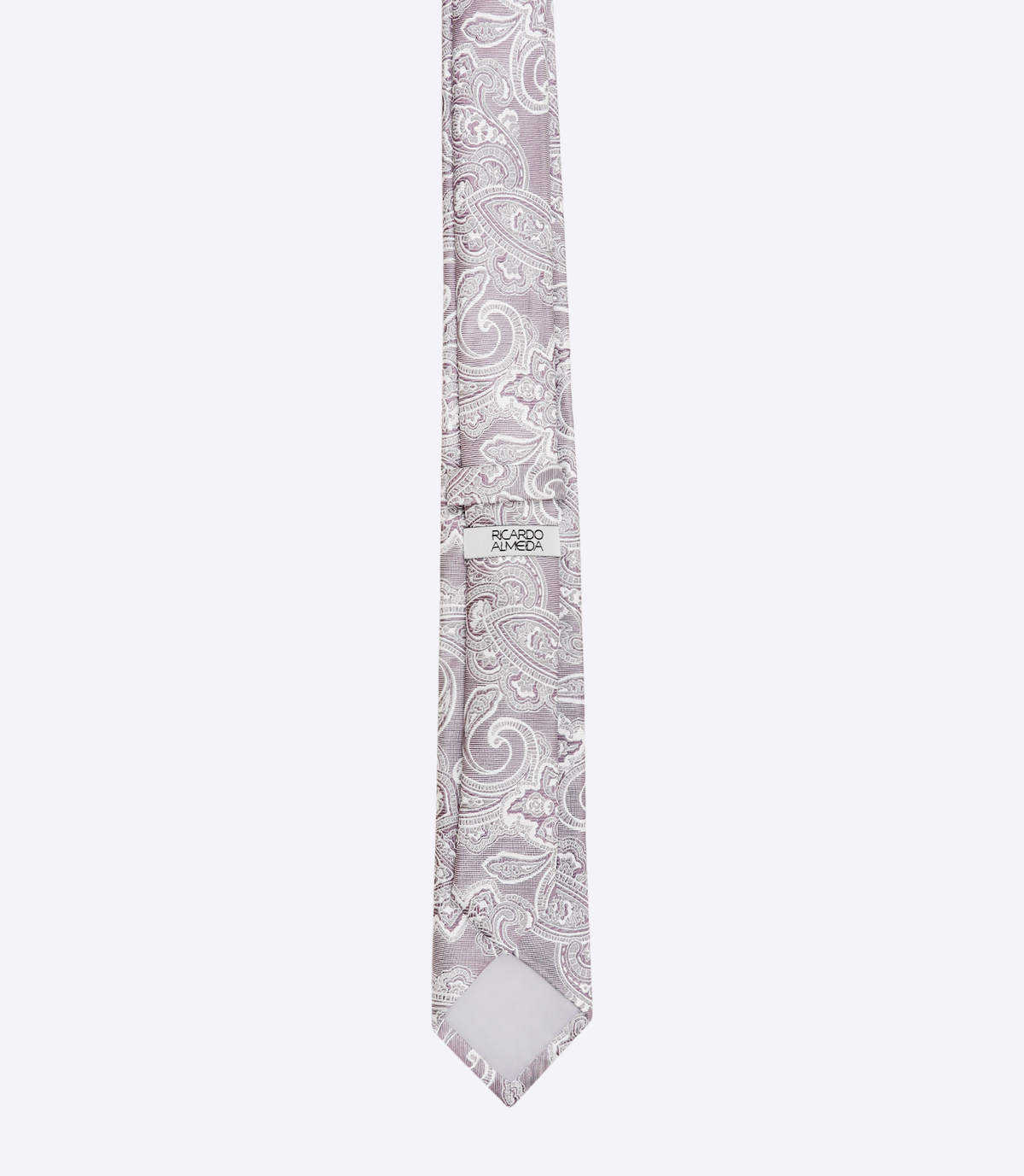 Gravata Jacquard Paisley Seda Lilás