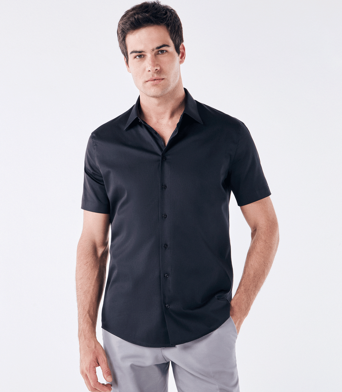 Camisa Social Manga Curta Austin Preto