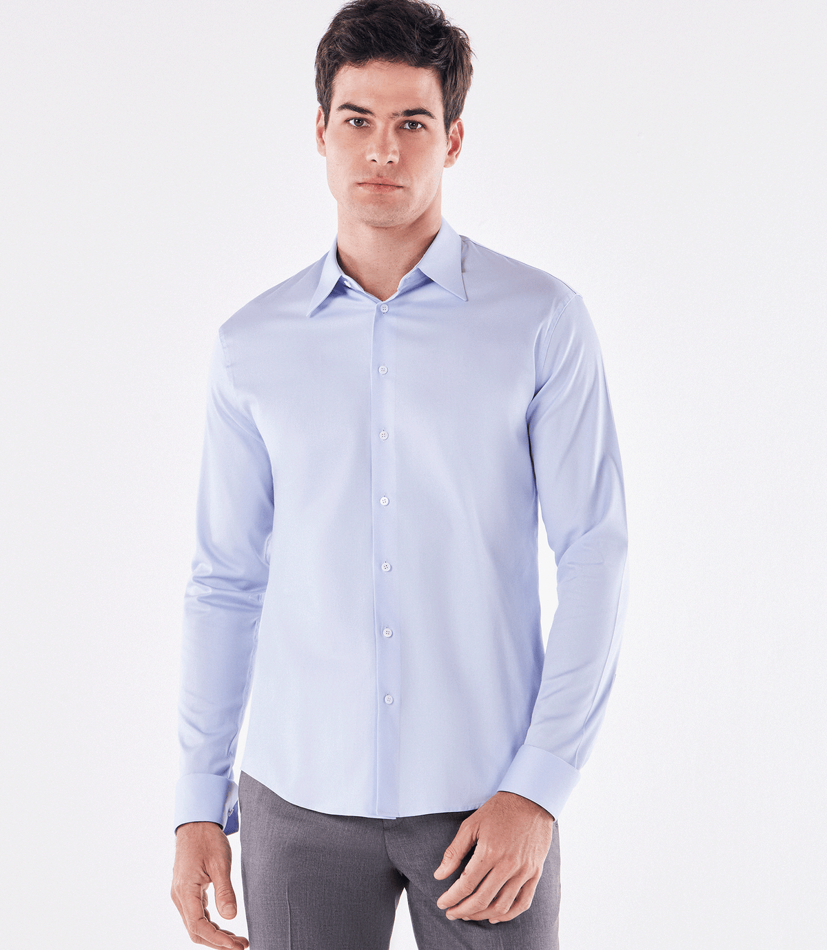 Camisa Social Manga Longa Austin Azul