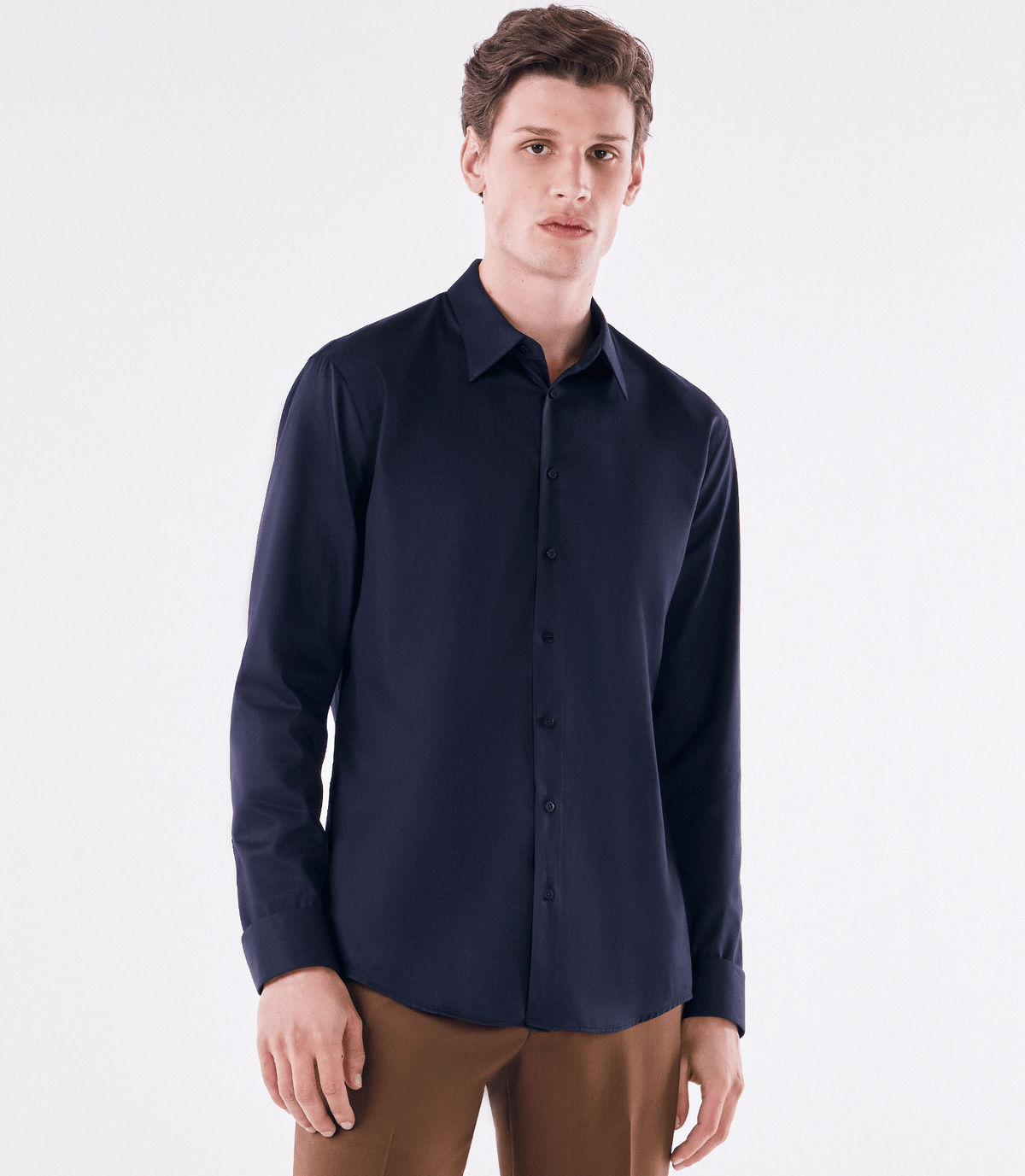 Camisa Social Manga Longa Austin Azul