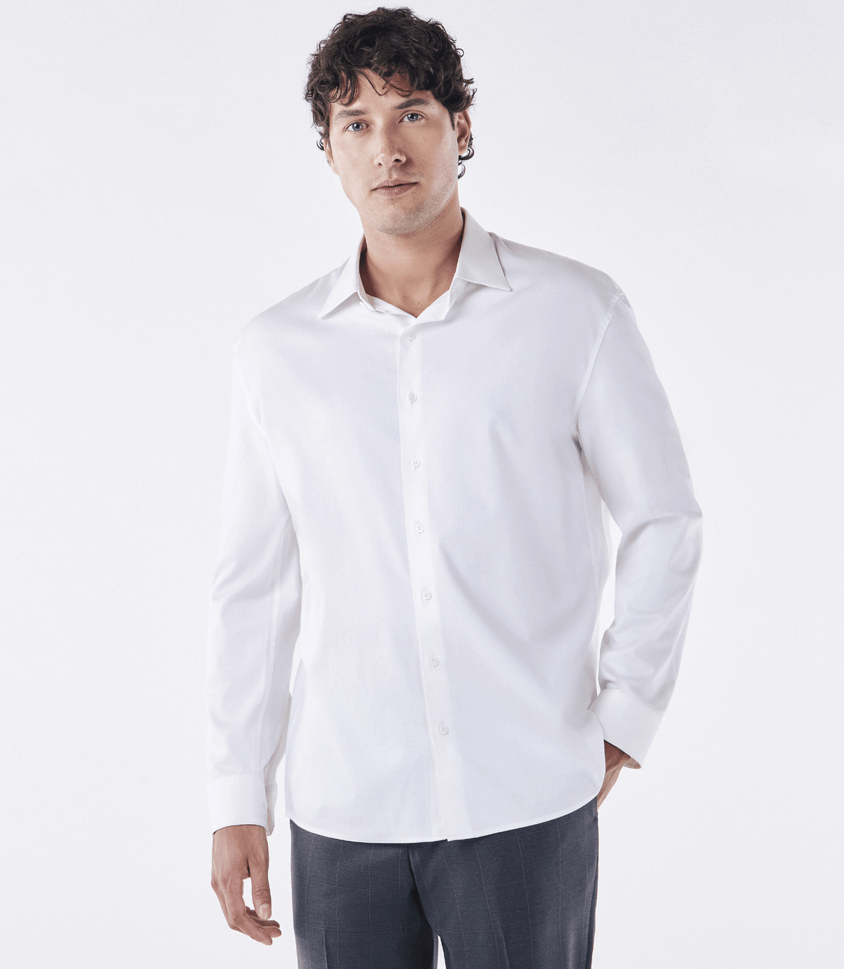 Camisa Social Regular Manga Longa Austin Branco