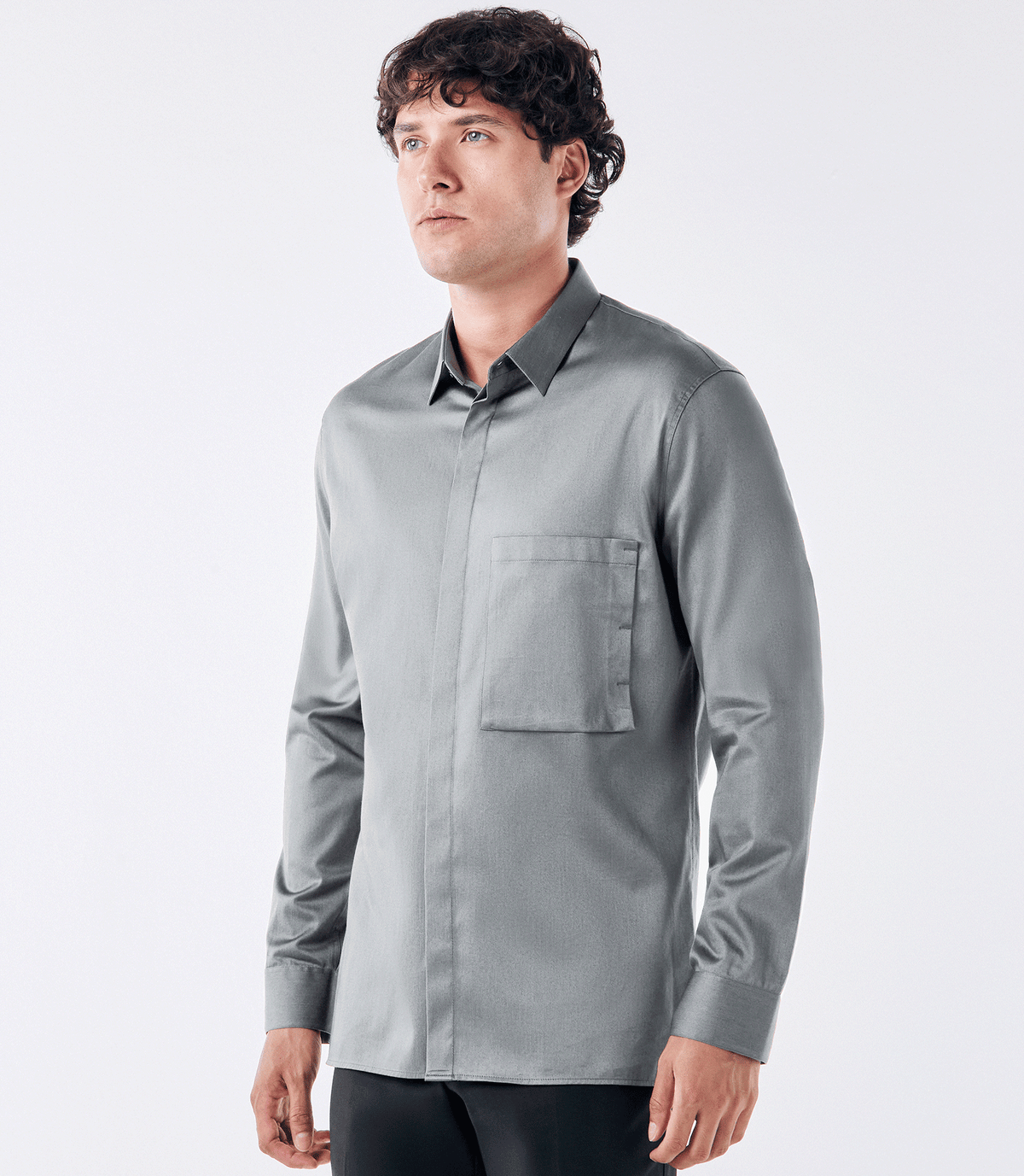 Camisa Tailor Air Pima com Bolso Cinza