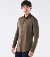 Camisa Manga Longa Gola Invertida de Malha Homemeeting Verde