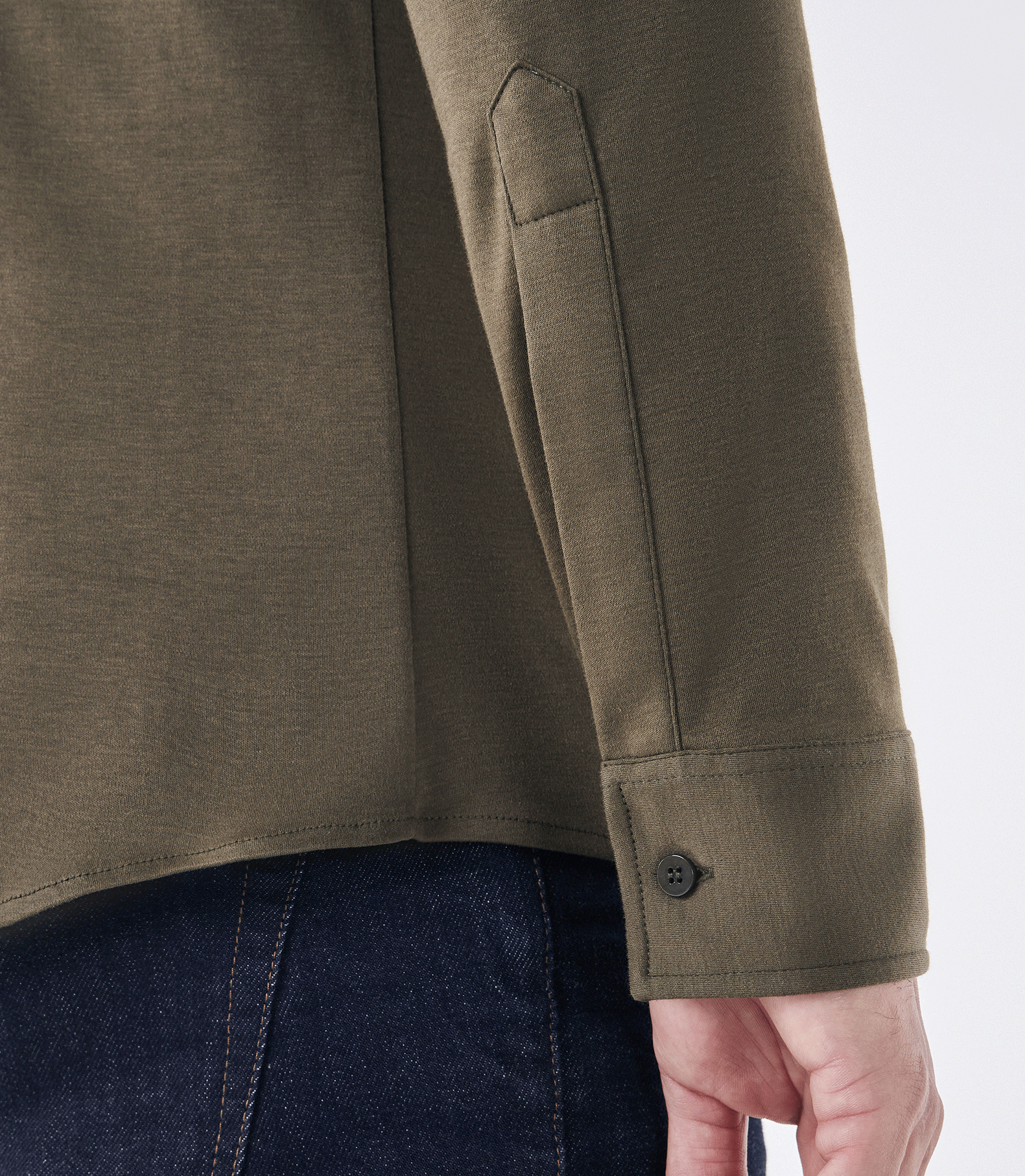 Camisa Manga Longa Gola Invertida de Malha Homemeeting Verde