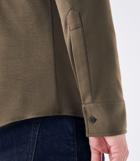 Camisa Manga Longa Gola Invertida de Malha Homemeeting Verde