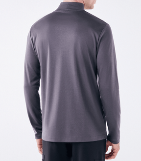 Camiseta Pima Manga Longa Gola Rolê Cinza