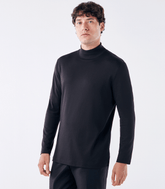 Camiseta Pima Manga Longa Gola Rolê Preto