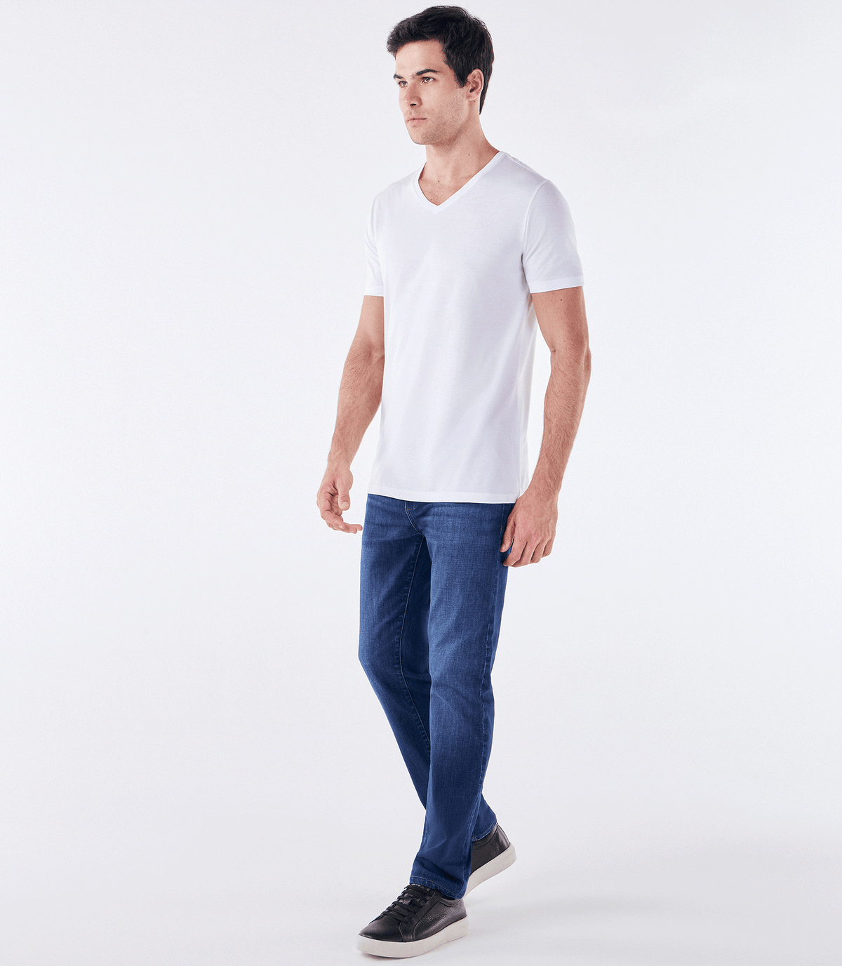 Camiseta Básica Supima Gola V Branco