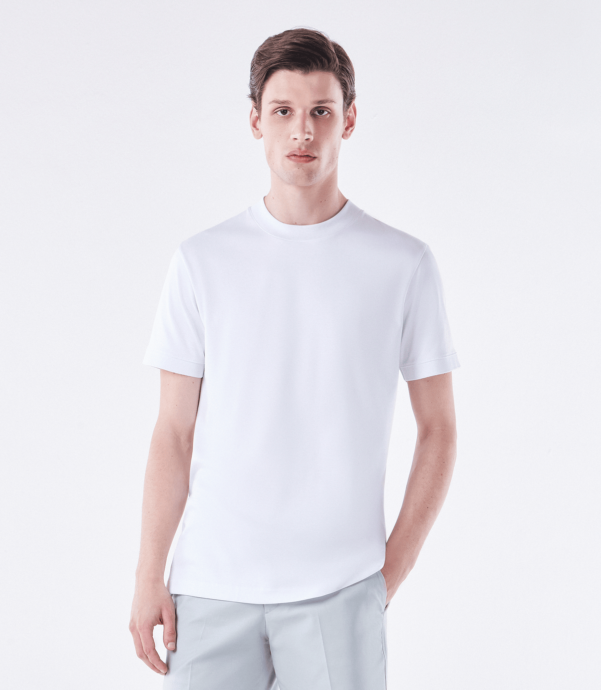 Camiseta Pima Interloque Gola Média Branco