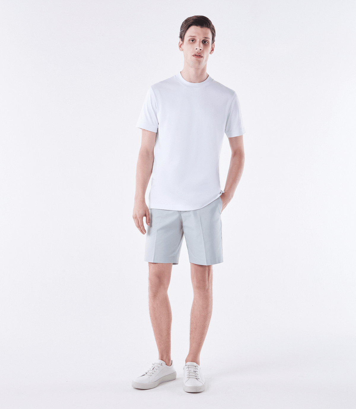 Camiseta Pima Interloque Gola Média Branco
