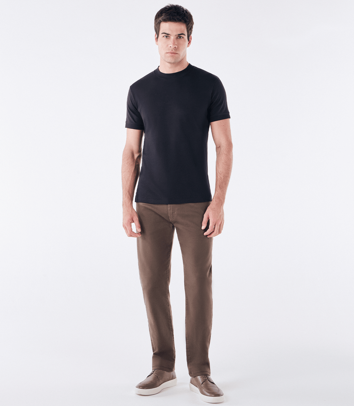 Camiseta Pima Interloque Gola Média Preto