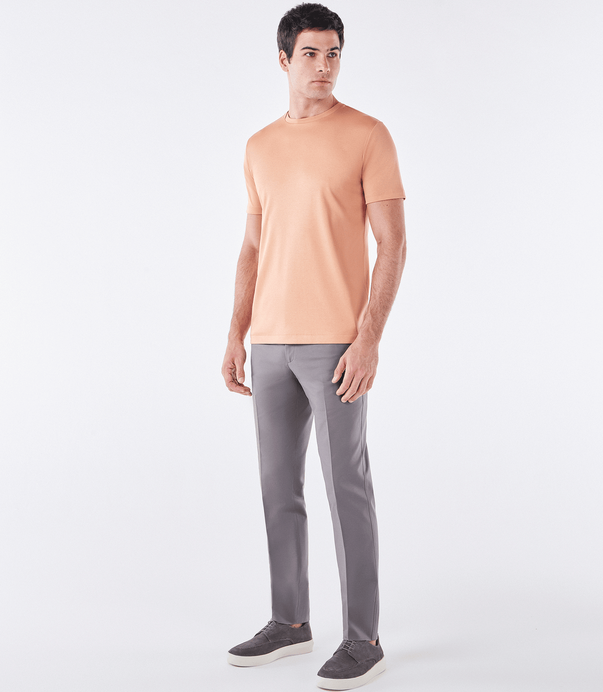 Camiseta Pima Interloque Gola Cruzada Laranja