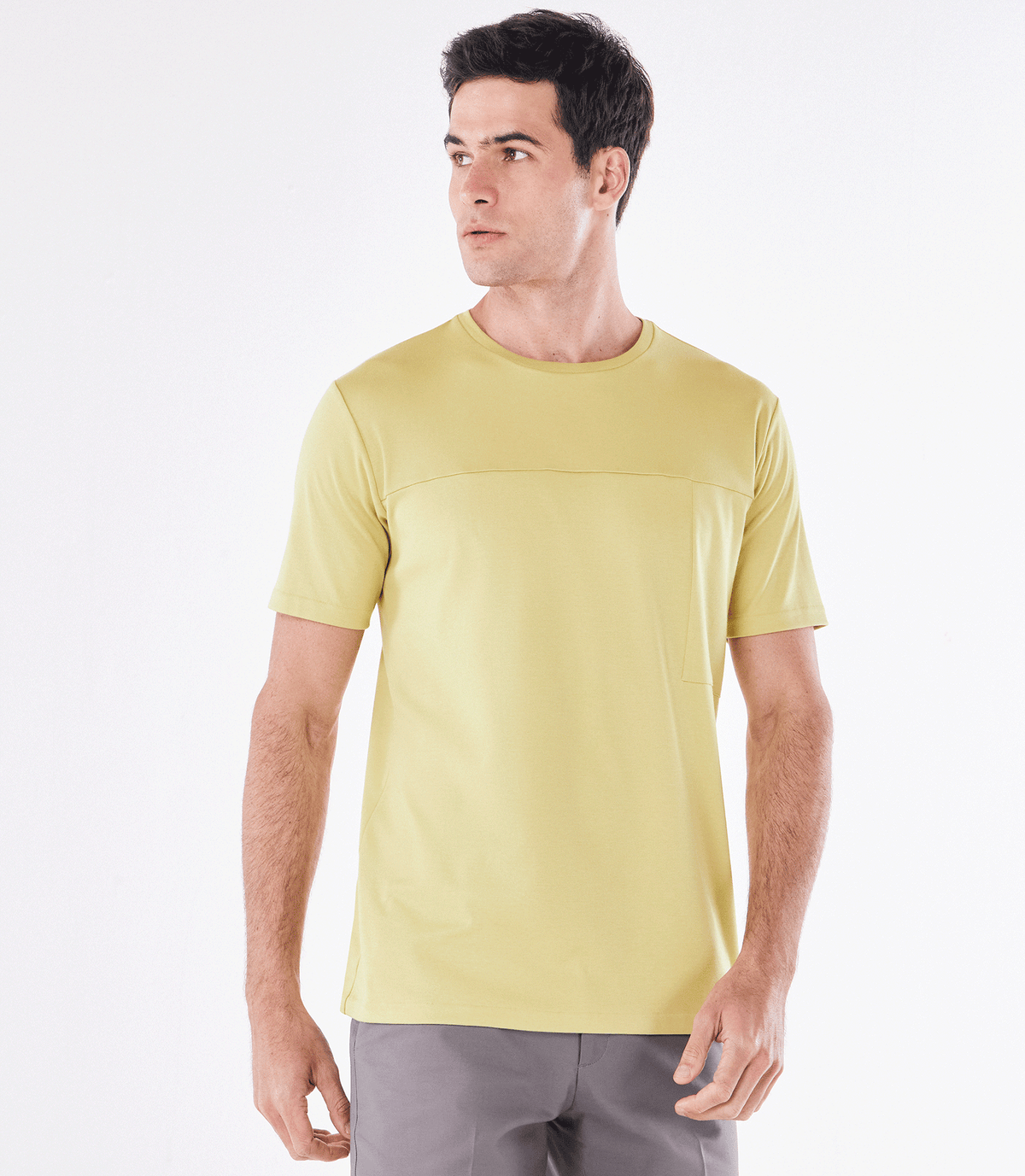 Camiseta Pima Recorte Embutido Amarelo