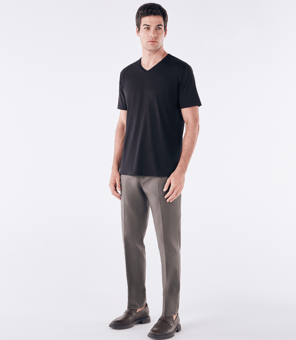 Camiseta Pima Gola V Fio 140 Preto