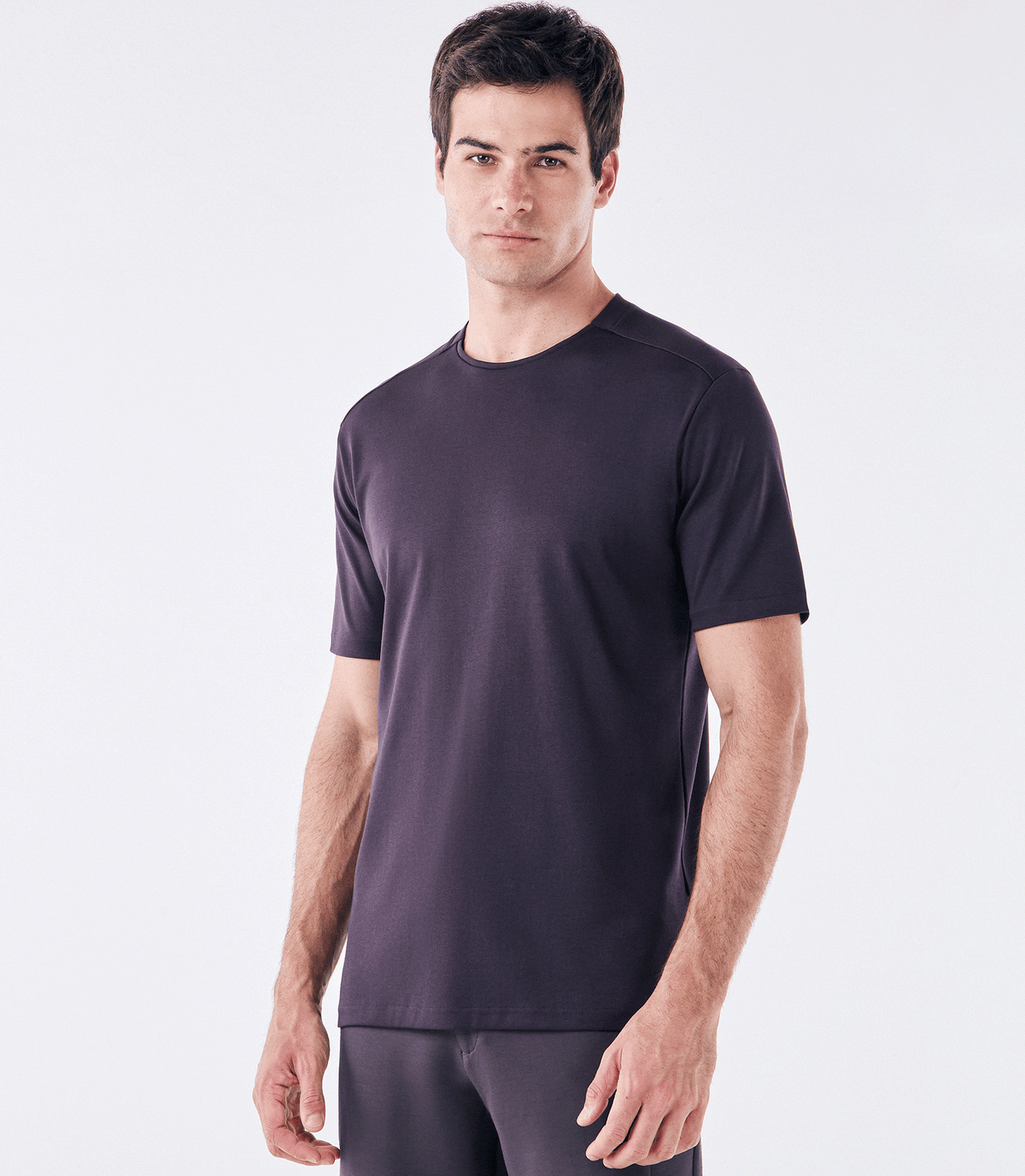 Camiseta Pima Recorte Ombro Roxo