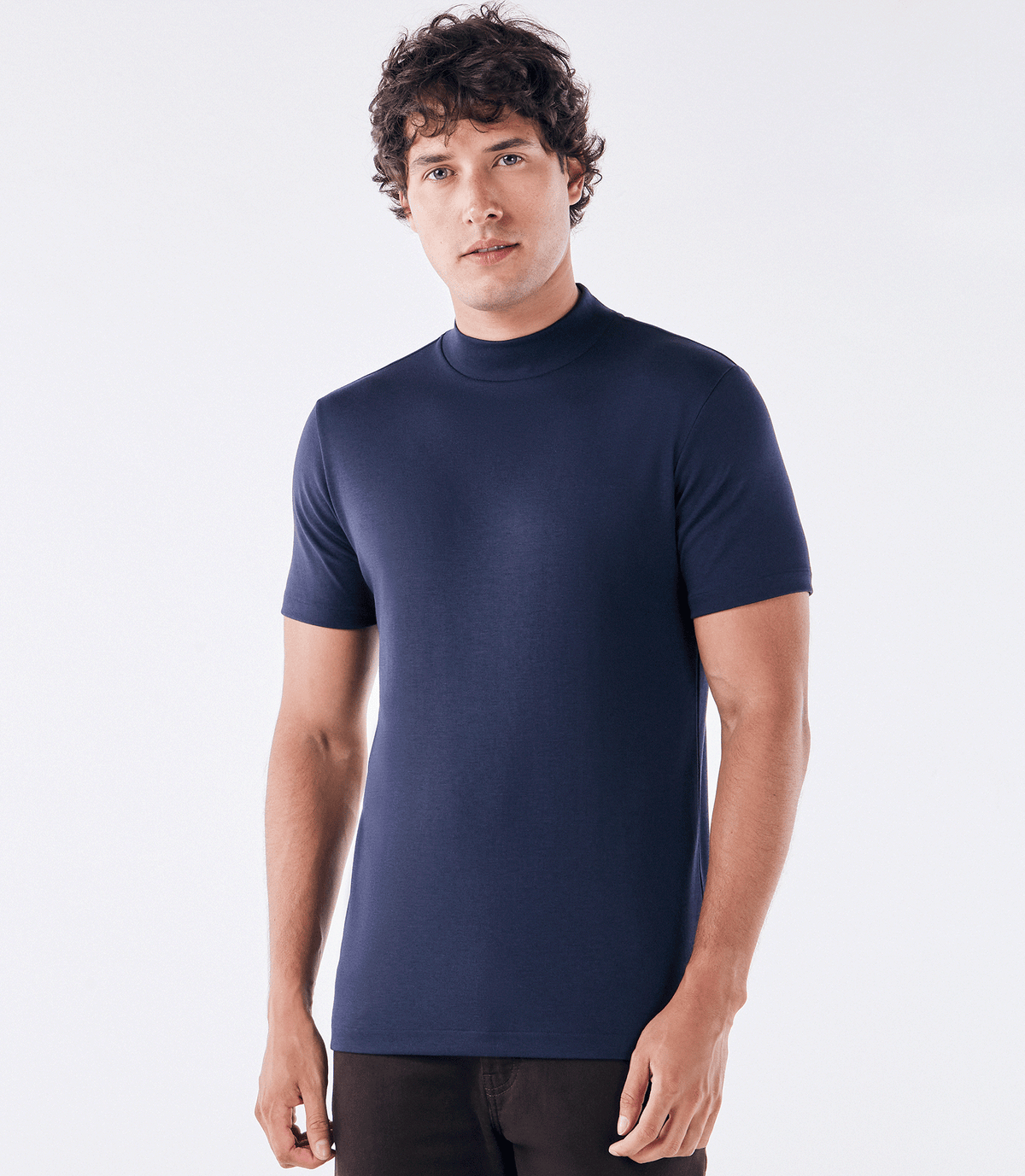 Camiseta Pima Gola Rolê Azul