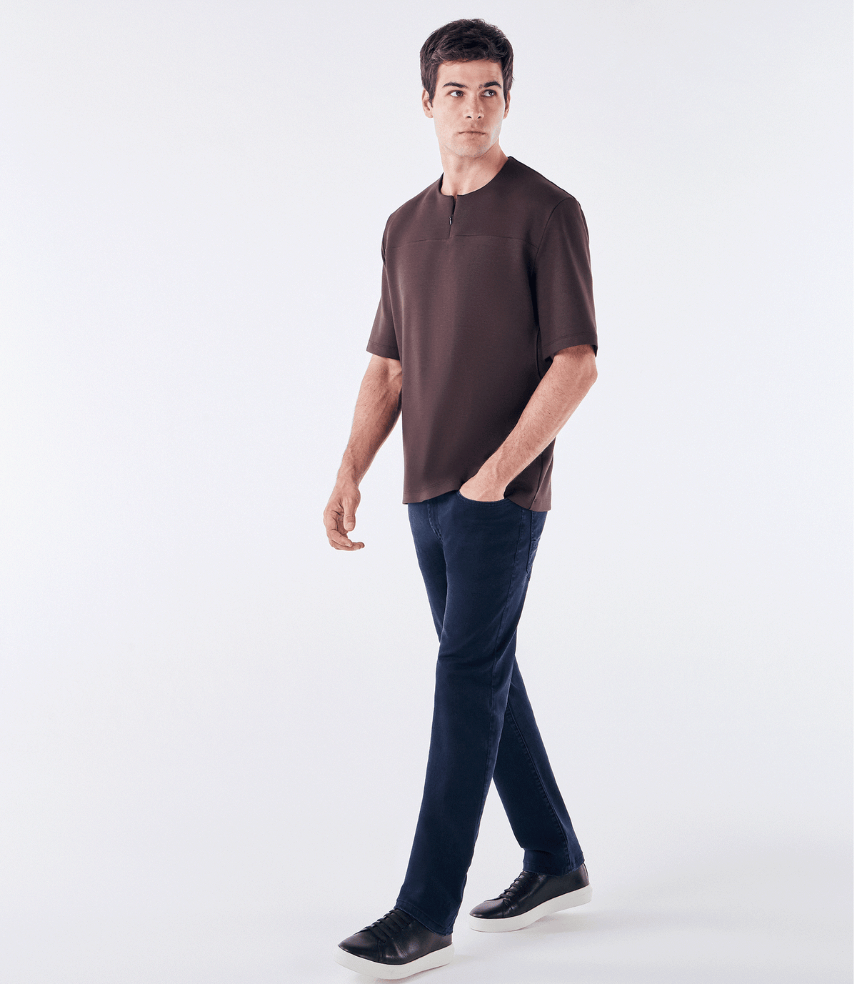Camiseta Zíper Homemeeting Marrom