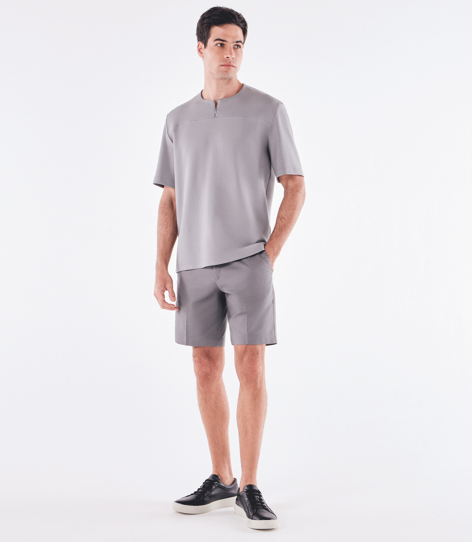 Camiseta Zíper Homemeeting Cinza